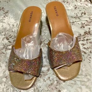Torrid Rhinestone Kitten Heel Mules 10.5